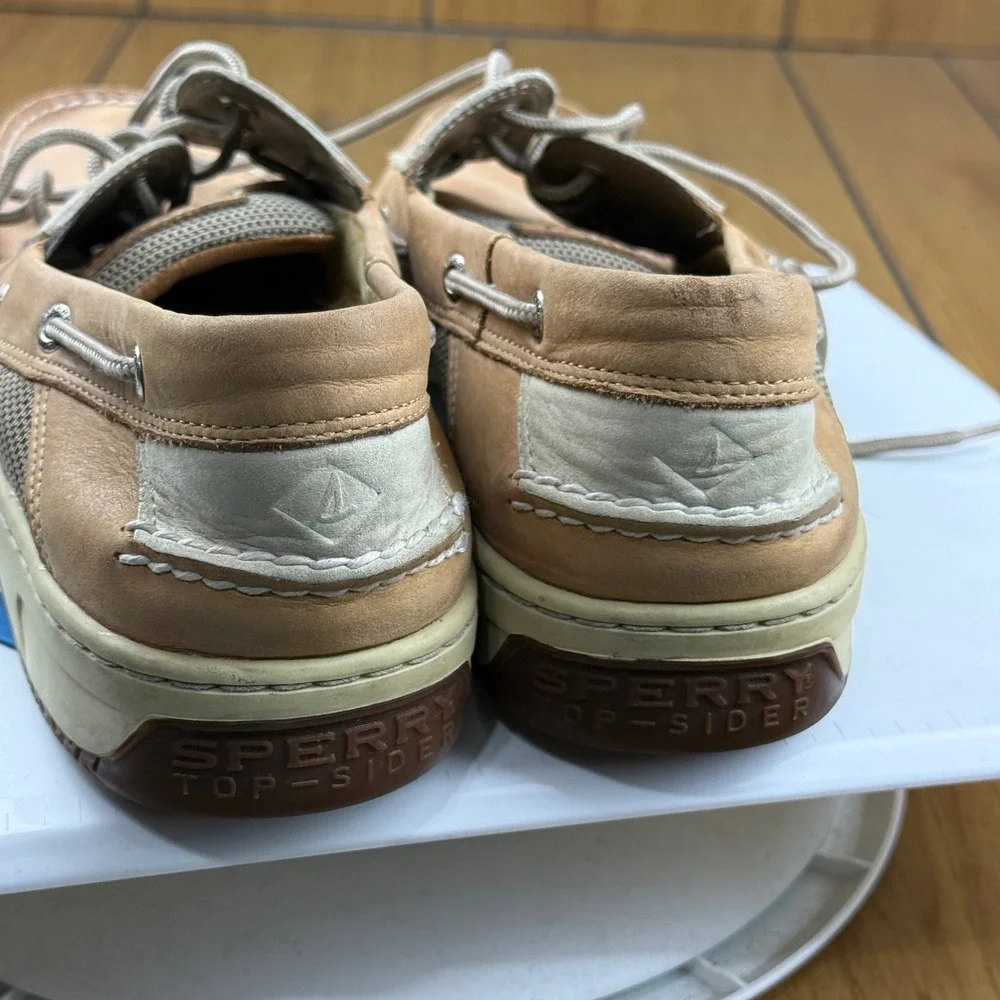 Sperry Top-Sider Billfish Tan Beige Leather Mesh Boat Shoes Mens 14M 0799023